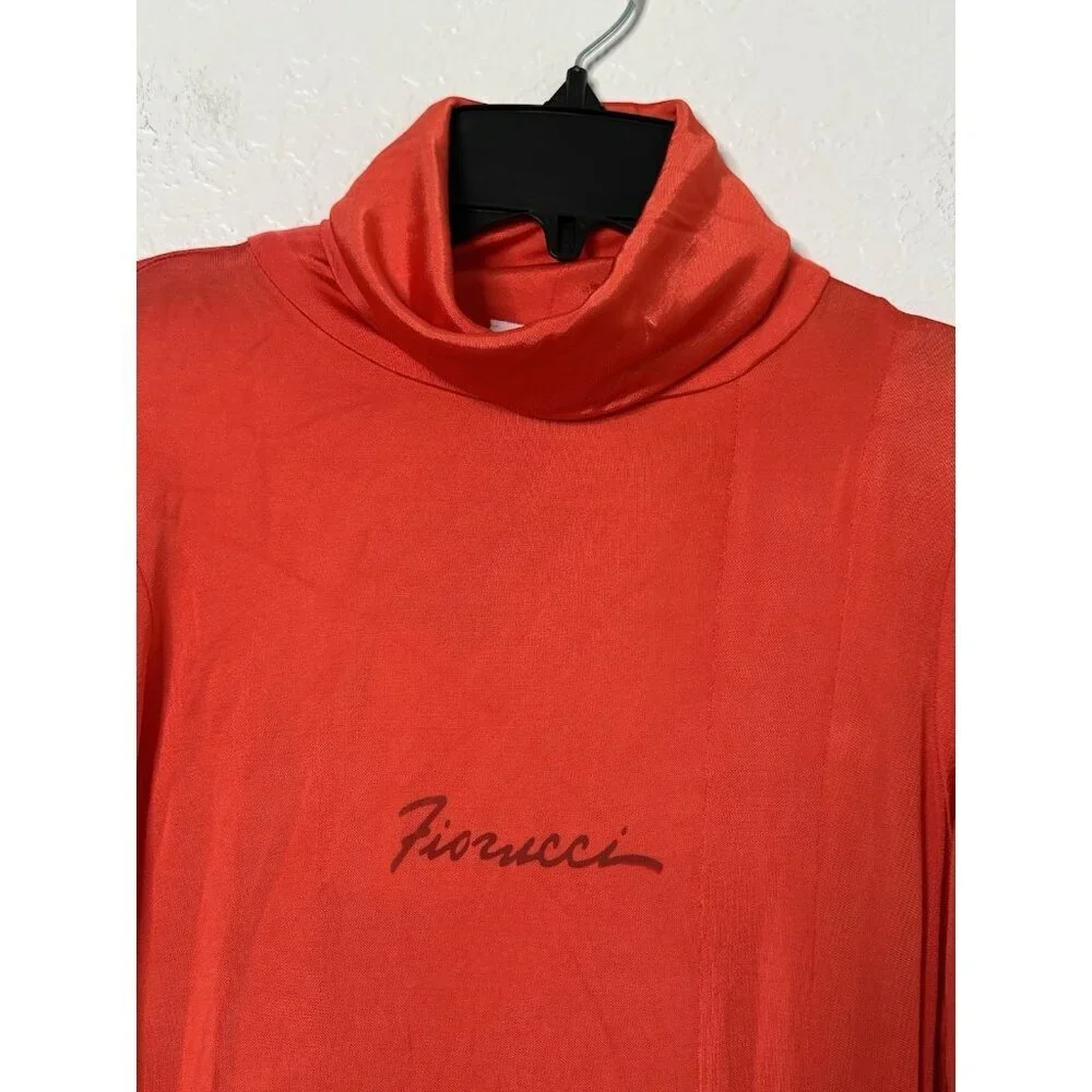 Fiorucci Bodycon Dress Turtleneck Long Sleeve Mini Dress Red Size EU 40 US 6 NWT